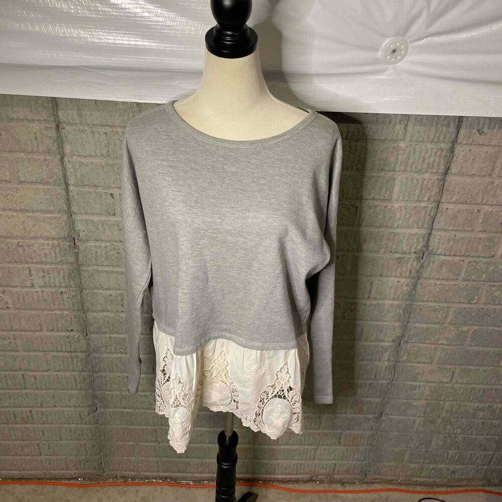 Altar'd State Gray and Cream Sweater